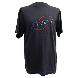 Missoni Logo-Print Crewneck T-Shirt in Black Cotton